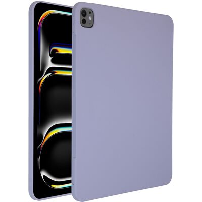 Accezz Liquid Silicone Back Cover mit Stifthalter für das Apple iPad Pro 13 (2025) M5 / (2024) M4 - Lila Accezz Liquid Silicone Back Cover mit Stifthalter für das Apple iPad Pro 13 (2025) M5 / (2024) M4 - Lila