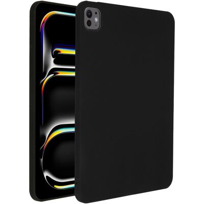 Accezz Liquid Silicone Back Cover mit Stifthalter für das Apple iPad Pro 11 (2025) M5 / (2024) M4 - Schwarz Accezz Liquid Silicone Back Cover mit Stifthalter für das Apple iPad Pro 11 (2025) M5 / (2024) M4 - Schwarz