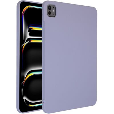 Accezz Liquid Silicone Back Cover mit Stifthalter für das Apple iPad Pro 11 (2025) M5 / (2024) M4 - Lila Accezz Liquid Silicone Back Cover mit Stifthalter für das Apple iPad Pro 11 (2025) M5 / (2024) M4 - Lila