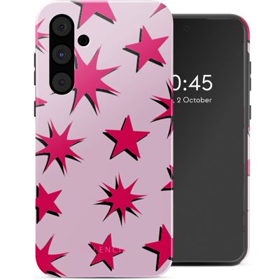 Selencia Vivid Back Cover für das Samsung Galaxy A55 - Stars Rubine Red Light Pink Selencia Vivid Back Cover für das Samsung Galaxy A55 - Stars Rubine Red Light Pink
