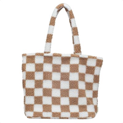 Selencia Zaya Tote Bag - Teddy Laptoptasche 16 Zoll - Checkered Beige Selencia Zaya Tote Bag - Teddy Laptoptasche 16 Zoll - Checkered Beige