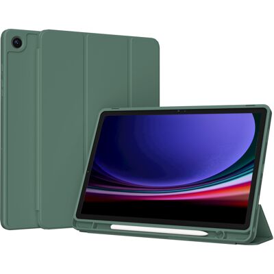 Accezz Smarte Klapphülle aus Silikon für das Samsung Galaxy Tab A9 Plus - Dunkelgrün Accezz Smarte Klapphülle aus Silikon für das Samsung Galaxy Tab A9 Plus - Dunkelgrün