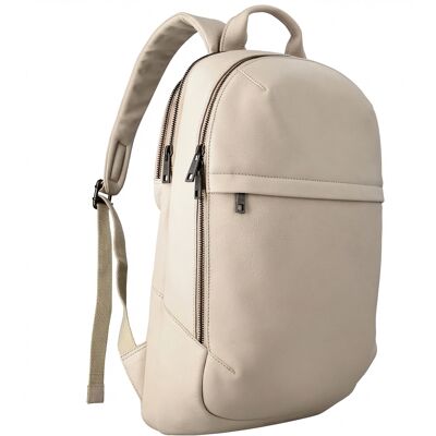 Accezz Leather Laptop Rucksack 16 Zoll - Beige Accezz Leather Laptop Rucksack 16 Zoll - Beige