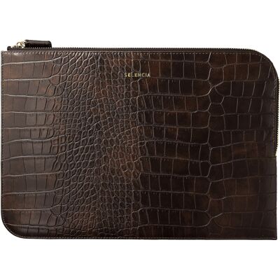 Selencia Croco Laptop Hülle 14 Zoll - Laptop Sleeve - Choco Brown Selencia Croco Laptop Hülle 14 Zoll - Laptop Sleeve - Choco Brown