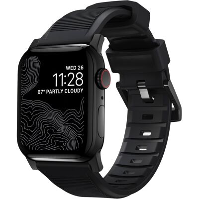 Nomad Robustes Armband FKM für Apple Watch 44/45/46/49 mm - Schwarz / Schwarz Nomad Robustes Armband FKM für Apple Watch 44/45/46/49 mm - Schwarz / Schwarz
