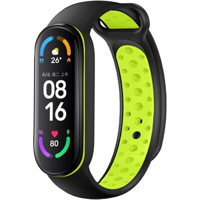 imoshion Sport Silikonarmband für Xiaomi Mi Band 5 / 6 - Black & Lime imoshion Sport Silikonarmband für Xiaomi Mi Band 5 / 6 - Black & Lime