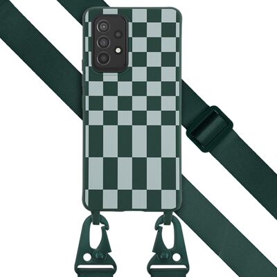 Selencia SilikonHülle design mit abnehmbarem Band für das Samsung Galaxy A53 - Irregular Check Green Selencia SilikonHülle design mit abnehmbarem Band für das Samsung Galaxy A53 - Irregular Check Green