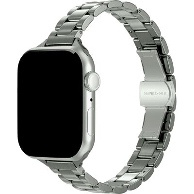 Selencia Slim Stahlgliederarmband für Apple Watch 38/40/41/42 mm - Silber Selencia Slim Stahlgliederarmband für Apple Watch 38/40/41/42 mm - Silber