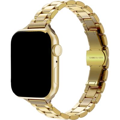 Selencia Slim Stahlgliederarmband für Apple Watch 38/40/41/42 mm - Gold Selencia Slim Stahlgliederarmband für Apple Watch 38/40/41/42 mm - Gold