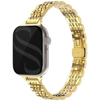 Selencia Jubilee inspiriertes schmales Edelstahlarmband für Apple Watch 38/40/41/42 mm - Gold Selencia Jubilee inspiriertes schmales Edelstahlarmband für Apple Watch 38/40/41/42 mm - Gold