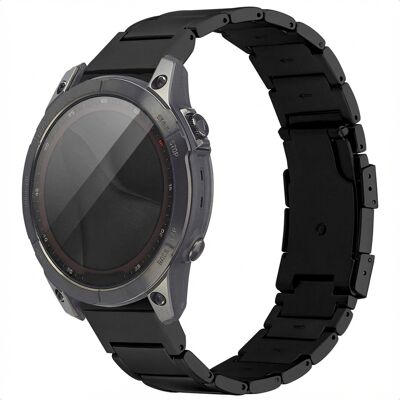 Accezz Mattes Titanstahlarmband - Garmin 22 mm Anschluss - Schwarz Accezz Mattes Titanstahlarmband - Garmin 22 mm Anschluss - Schwarz