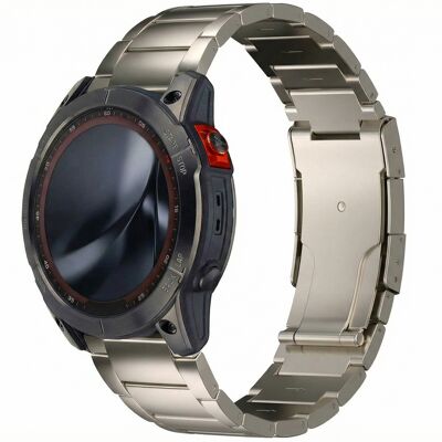 Accezz Mattes Titanstahlarmband - Garmin 26 mm Anschluss - Titanium Accezz Mattes Titanstahlarmband - Garmin 26 mm Anschluss - Titanium