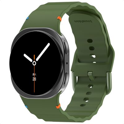 imoshion Wave Silikonarmband für Samsung Galaxy Watch 9 (40/44mm) / Watch 8 (40/44mm) / Classic (46mm) - Dunkelgrün imoshion Wave Silikonarmband für Samsung Galaxy Watch 9 (40/44mm) / Watch 8 (40/44mm) / Classic (46mm) - Dunkelgrün