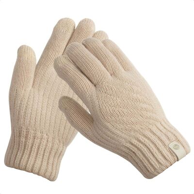 Selencia Touchscreen-Handschuhe mit Woll-Optik - Damen - Größe M - Beige Selencia Touchscreen-Handschuhe mit Woll-Optik - Damen - Größe M - Beige