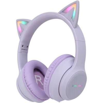 imoshion Kabellose Kinderkopfhörer LED Light Cat Ear - Dezibelbegrenzer - Mit AUX-Kabel - Lavender Lilac imoshion Kabellose Kinderkopfhörer LED Light Cat Ear - Dezibelbegrenzer - Mit AUX-Kabel - Lavender Lilac