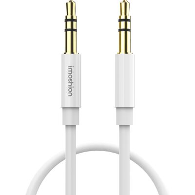 imoshion AUX-Kabel - 3,5 mm/Kabel für Audiobuchse- Stecker auf Stecker - 1 Meter - Weiß imoshion AUX-Kabel - 3,5 mm/Kabel für Audiobuchse- Stecker auf Stecker - 1 Meter - Weiß