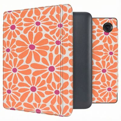 imoshion Design Slim Hard Case Sleepcover mit Stand für das Kobo Libra Colour - Orange Flowers Connect imoshion Design Slim Hard Case Sleepcover mit Stand für das Kobo Libra Colour - Orange Flowers Connect