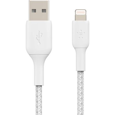 Belkin BoostCharge Pro Braided Lightning auf USB-A Kabel - 3 Meter - Weiß Belkin BoostCharge Pro Braided Lightning auf USB-A Kabel - 3 Meter - Weiß