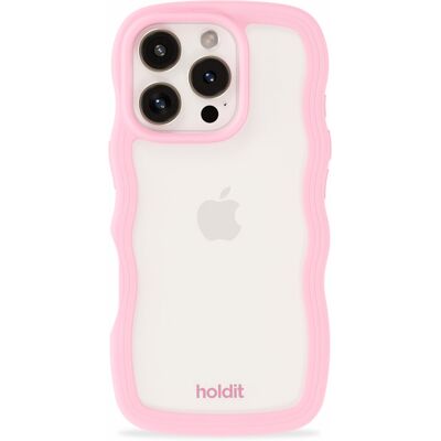 Holdit iPhone 16 Pro Wavy Hülle - Pink / Transparent Holdit iPhone 16 Pro Wavy Hülle - Pink / Transparent