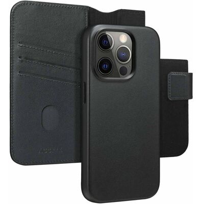 Accezz 2-in-1 Klapphülle aus Leder mit MagSafe für das Apple iPhone 15 Pro - Onyx Black Accezz 2-in-1 Klapphülle aus Leder mit MagSafe für das Apple iPhone 15 Pro - Onyx Black