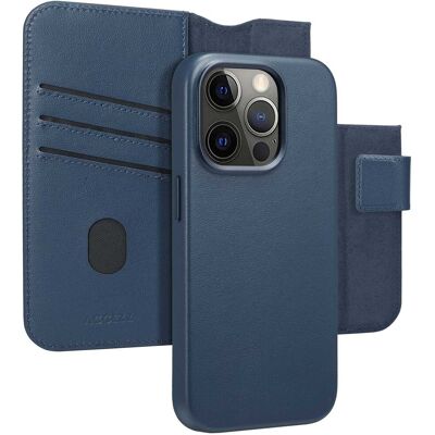 Accezz 2-in-1 Klapphülle aus Leder mit MagSafe für das Apple iPhone 15 Pro - Nightfall Blue Accezz 2-in-1 Klapphülle aus Leder mit MagSafe für das Apple iPhone 15 Pro - Nightfall Blue