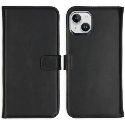 Selencia Echtleder Klapphülle für das Apple iPhone 15 Plus - Schwarz Selencia Echtleder Klapphülle für das Apple iPhone 15 Plus - Schwarz