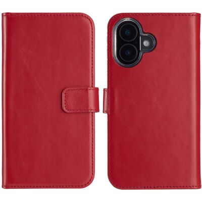 Selencia Echtleder Klapphülle für das Apple iPhone 16 Plus - Rot Selencia Echtleder Klapphülle für das Apple iPhone 16 Plus - Rot