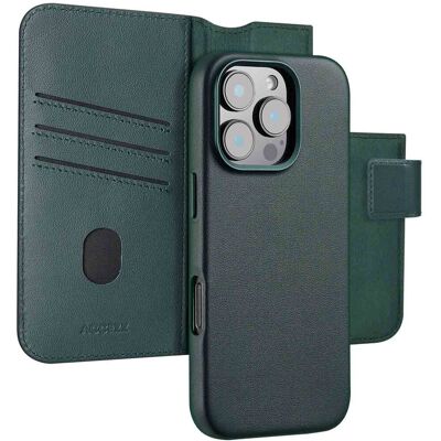 Accezz 2-in-1 Klapphülle aus Leder mit MagSafe für das Apple iPhone 16 Pro - Cedar Green Accezz 2-in-1 Klapphülle aus Leder mit MagSafe für das Apple iPhone 16 Pro - Cedar Green
