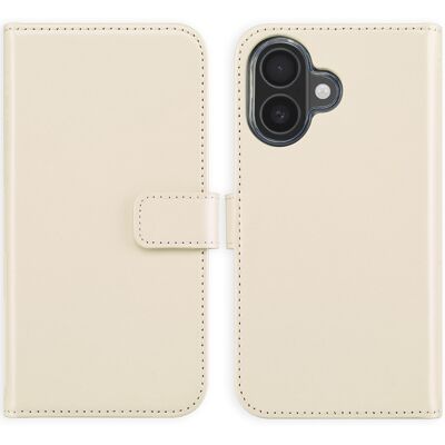 Selencia Echtleder Klapphülle für das Apple iPhone 16 - Greige Selencia Echtleder Klapphülle für das Apple iPhone 16 - Greige