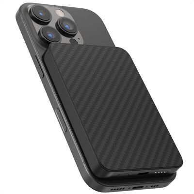 Accezz Kevlar Powerbank 5.000 mAh - Geeignet für MagSafe und Qi - Schwarz Accezz Kevlar Powerbank 5.000 mAh - Geeignet für MagSafe und Qi - Schwarz