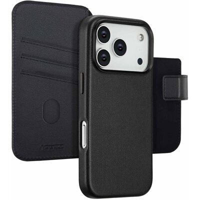 Accezz 2-in-1 Klapphülle aus Leder mit MagSafe für das Apple iPhone 17 Pro - Onyx Black Accezz 2-in-1 Klapphülle aus Leder mit MagSafe für das Apple iPhone 17 Pro - Onyx Black