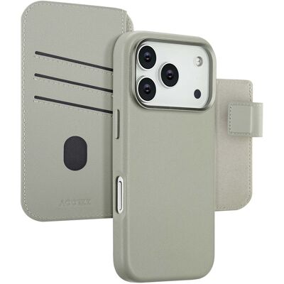 Accezz 2-in-1 Klapphülle aus Leder mit MagSafe für das Apple iPhone 17 Pro - Light Grey Accezz 2-in-1 Klapphülle aus Leder mit MagSafe für das Apple iPhone 17 Pro - Light Grey