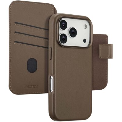 Accezz 2-in-1 Klapphülle aus Leder mit MagSafe für das Apple iPhone 17 Pro - Kaffeebraun Accezz 2-in-1 Klapphülle aus Leder mit MagSafe für das Apple iPhone 17 Pro - Kaffeebraun