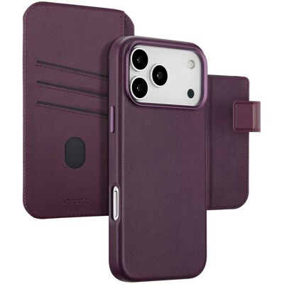 Accezz 2-in-1 Klapphülle aus Leder mit MagSafe für das Apple iPhone 17 Pro Max - Heath Purple Accezz 2-in-1 Klapphülle aus Leder mit MagSafe für das Apple iPhone 17 Pro Max - Heath Purple