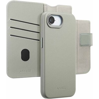 Accezz 2-in-1 Klapphülle aus Leder mit MagSafe für das Apple iPhone 17e / 16e - Light Grey Accezz 2-in-1 Klapphülle aus Leder mit MagSafe für das Apple iPhone 17e / 16e - Light Grey