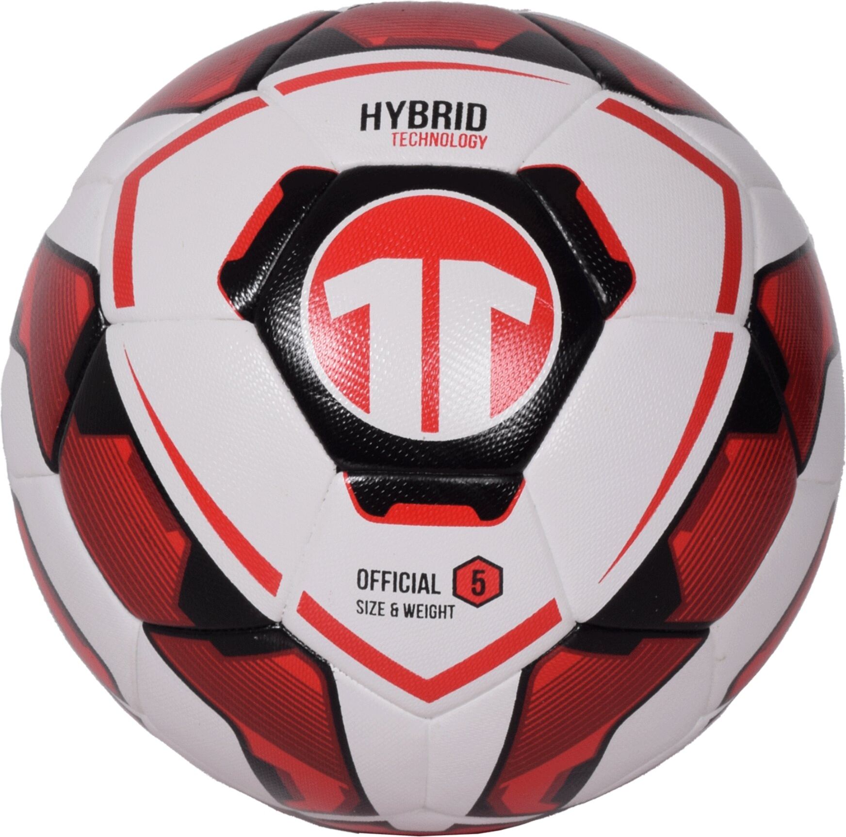 Cawila Fussball 11teamsports   Hybrid Technology   Größe 5 Weiss Rot - -