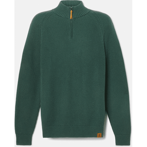 Timberland - Strukturierter Williams River Pullover mit 1/4-Reißverschluss für Herren in Dunkelgrün, Herren, Grün, Größe: XXL
