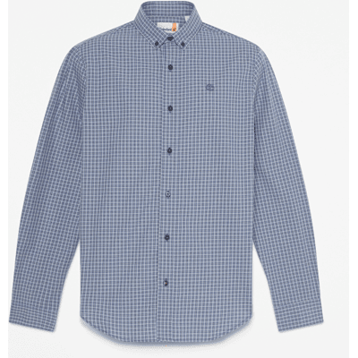 Timberland - Micro Plaid Popeline-Hemd für Herren in Blau, Herren, Blau, Größe: S Timberland - Micro Plaid Popeline-Hemd für Herren in Blau, Herren, Blau, Größe: S