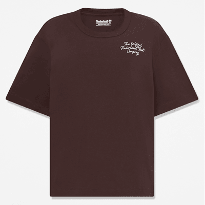 Timberland - Hochgeschlossenes Kurzarm-T-Shirt für Damen in Dunkelbraun, Damen, Braun, Größe: XXS Timberland - Hochgeschlossenes Kurzarm-T-Shirt für Damen in Dunkelbraun, Damen, Braun, Größe: XXS
