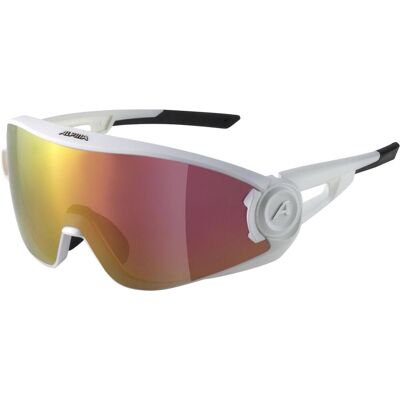 Alpina 5W1NG Q+VM Sportbrille (510 white matt, Quattroflex+Varioflex, Scheibe: red mirror (S3)) Alpina 5W1NG Q+VM Sportbrille (510 white matt, Quattroflex+Varioflex, Scheibe: red mirror (S3))