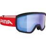 Alpina Scarabeo Brillenträger Skibrille Hybrid Mirror (892 black matt, Scheibe: HYBRIDMIRROR blue)