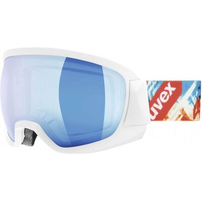 uvex Contest Full Mirror Skibrille (1126 white mat, mirror blue/clear (S2)) uvex Contest Full Mirror Skibrille (1126 white mat, mirror blue/clear (S2))