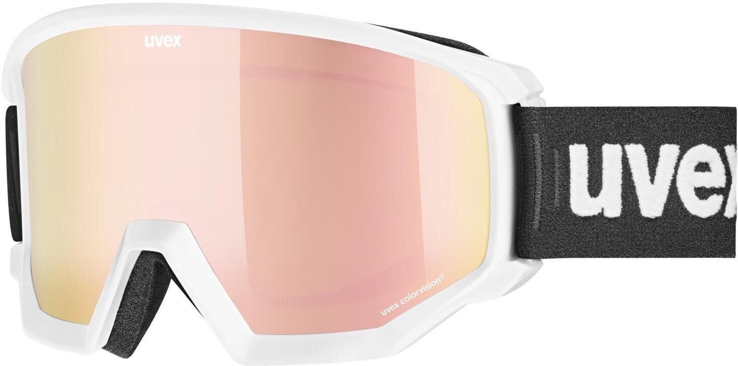 uvex Athletic CV Skibrille Brillenträger (1130 white matt, mirror rose/colorvision green (S2))