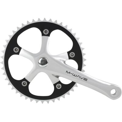 M-Wave Fahrrad Kurbelgarnitur - 165mm, 44/46 Zähne, JIS Vierkant M-Wave Fahrrad Kurbelgarnitur - 165mm, 44/46 Zähne, JIS Vierkant