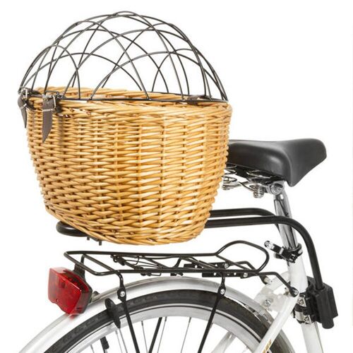 M-Wave BA Pet Fahrradkorb vorne oder hinten Hundekorb Fahrrad Korb für Hunde oder Katzen bis 15 kg Hundefahrradkorb Weidenkorb
