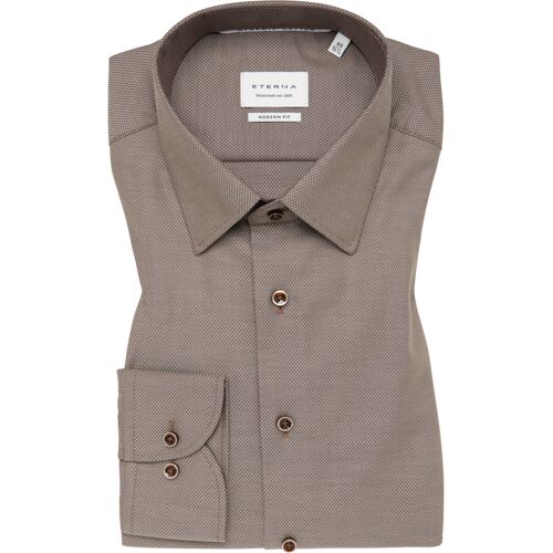 ETERNA Mode GmbH MODERN FIT Dynamic Cotton in dunkelbraun strukturiert - dunkelbraun - male - Size: 44