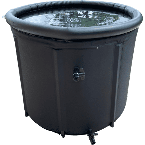 Aquatuning Eisbad Tonne mit Abdeckung 85cm Ø Schwarz