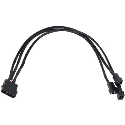 Phobya Adapter 4Pin Molex auf 3Pin 5V/7V/12V - Schwarz 30cm Phobya Adapter 4Pin Molex auf 3Pin 5V/7V/12V - Schwarz 30cm