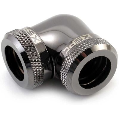 XSPC 14mm HardTube Anschraubtülle 90° L-Verbinder - Schwarz-Chrom XSPC 14mm HardTube Anschraubtülle 90° L-Verbinder - Schwarz-Chrom