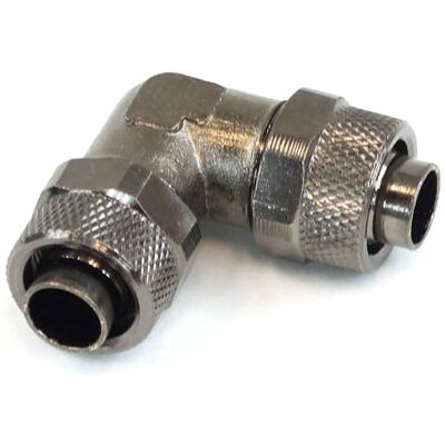 Aquatuning 13/10mm (10x1,5mm) L Schlauchverbinder - black nickel Aquatuning 13/10mm (10x1,5mm) L Schlauchverbinder - black nickel